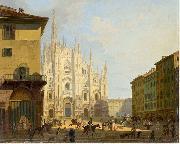 Veduta di piazza del Duomo in Milano Giovanni Migliara